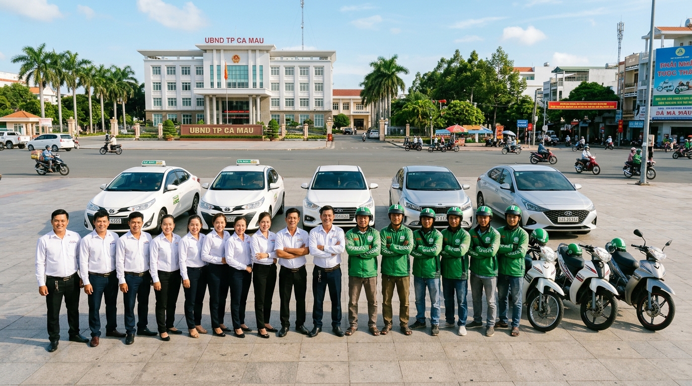 Tập thể tài xế và dàn xe G-RAP CÀ MAU tại Quảng trường Cà Mau - Hotline 0886.853.853