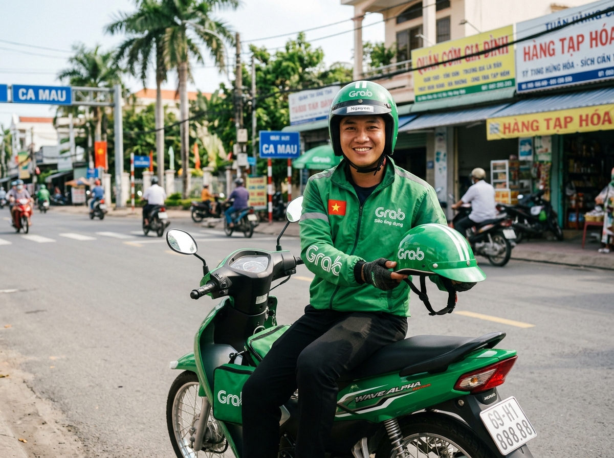 Tài xế G-RapBike Cà Mau - Hotline 0886.853.853